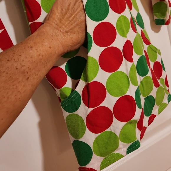 Mallory May all dotted up for Christmas Size 7 Top w front kangaroo pocket, vgc - Picture 5 of 8
